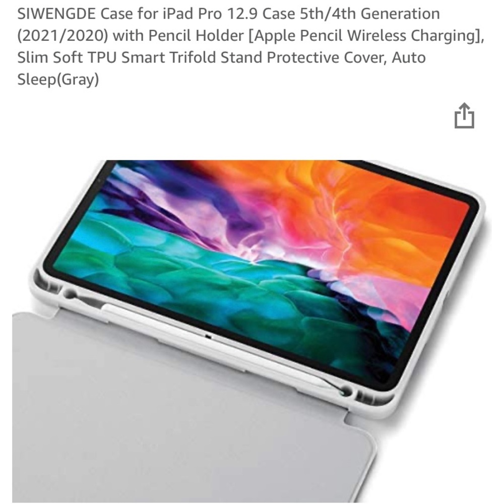 iPad Pro case 12.9  brand new light grey color